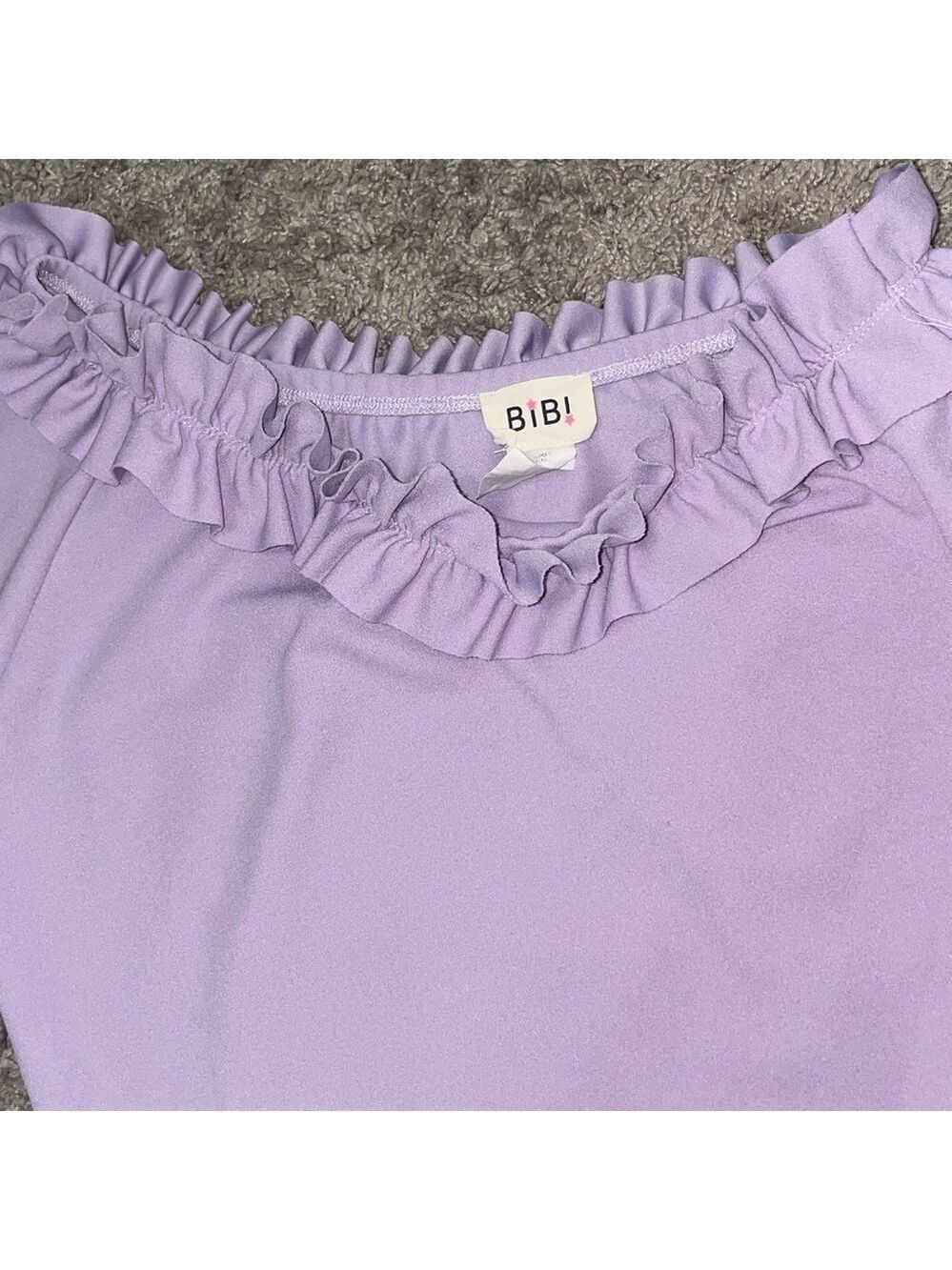 BIBI One Shoulder Ruffle Top Women's Small Pastel - Picture 10 of 12